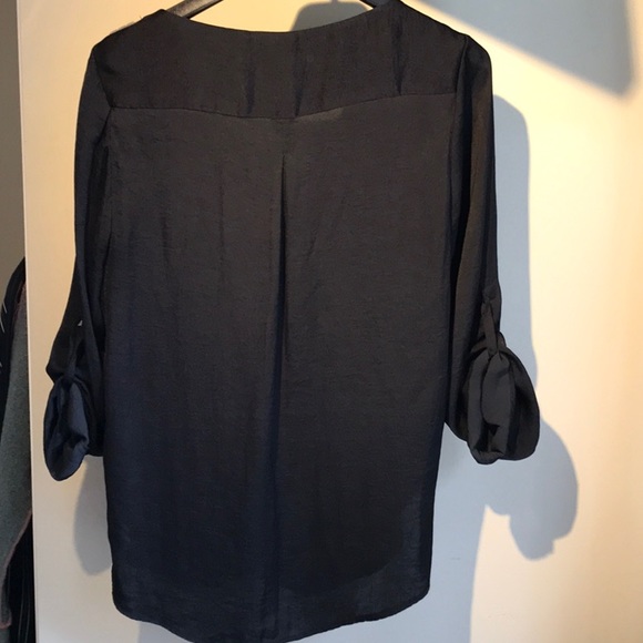 Zara Black Tunic V-Neck Top - Picture 4 of 11